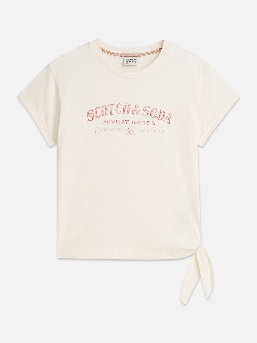 T-shirt illustré avec nœud latéral