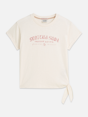 Artwork T-Shirt With Side Knot