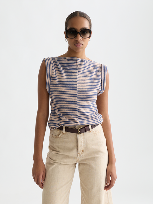 Striped T-Shirt With Rolled Up Sleeve