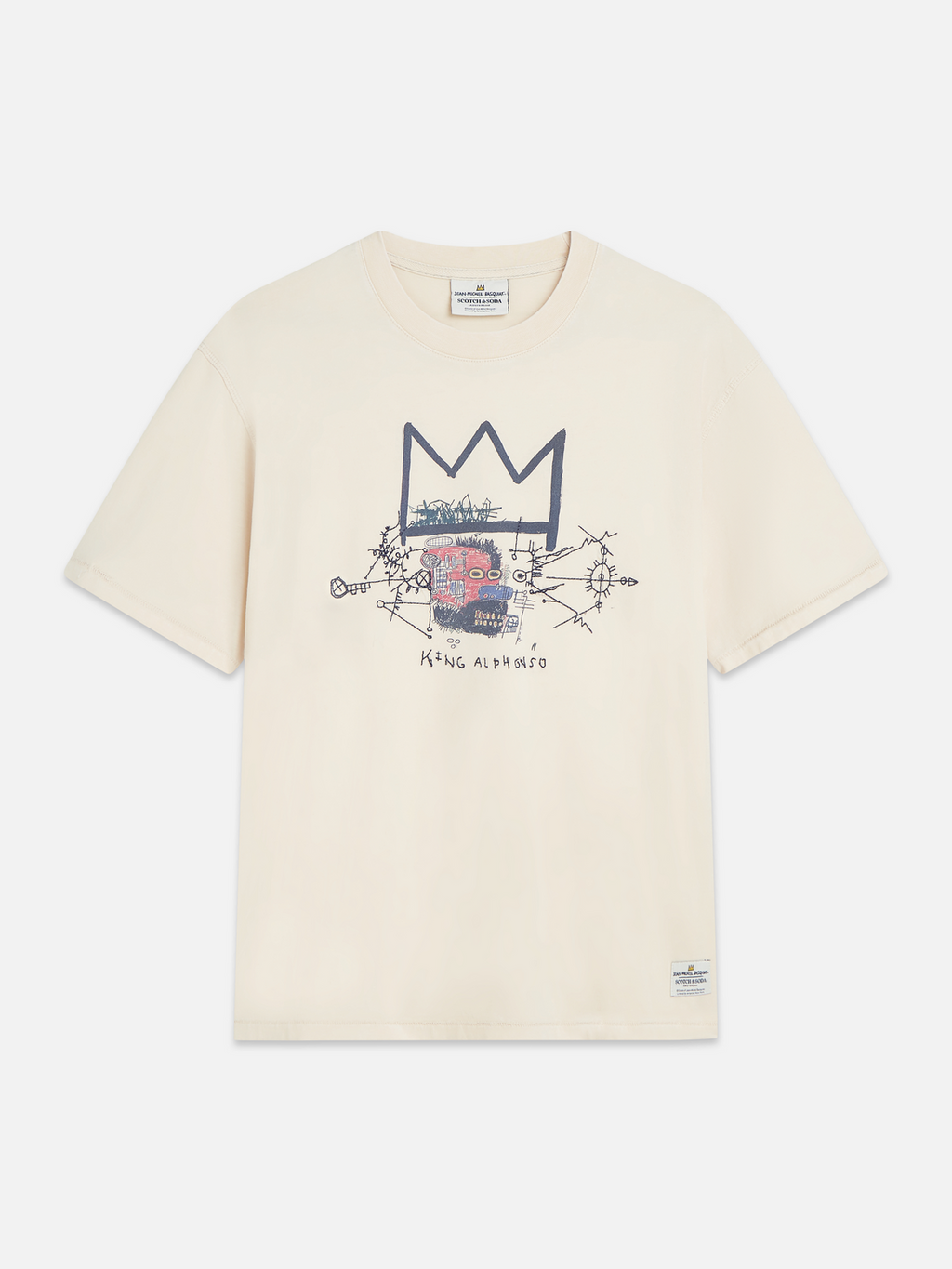 Scotch & Soda x Basquiat T-Shirt mit verwaschenem Artwork
