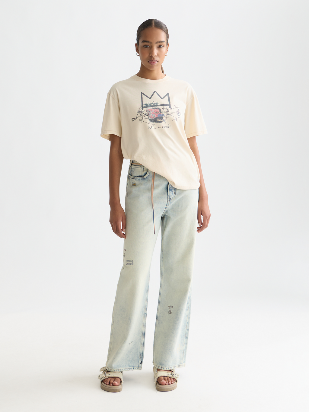 Scotch & Soda x Basquiat T-Shirt mit verwaschenem Artwork
