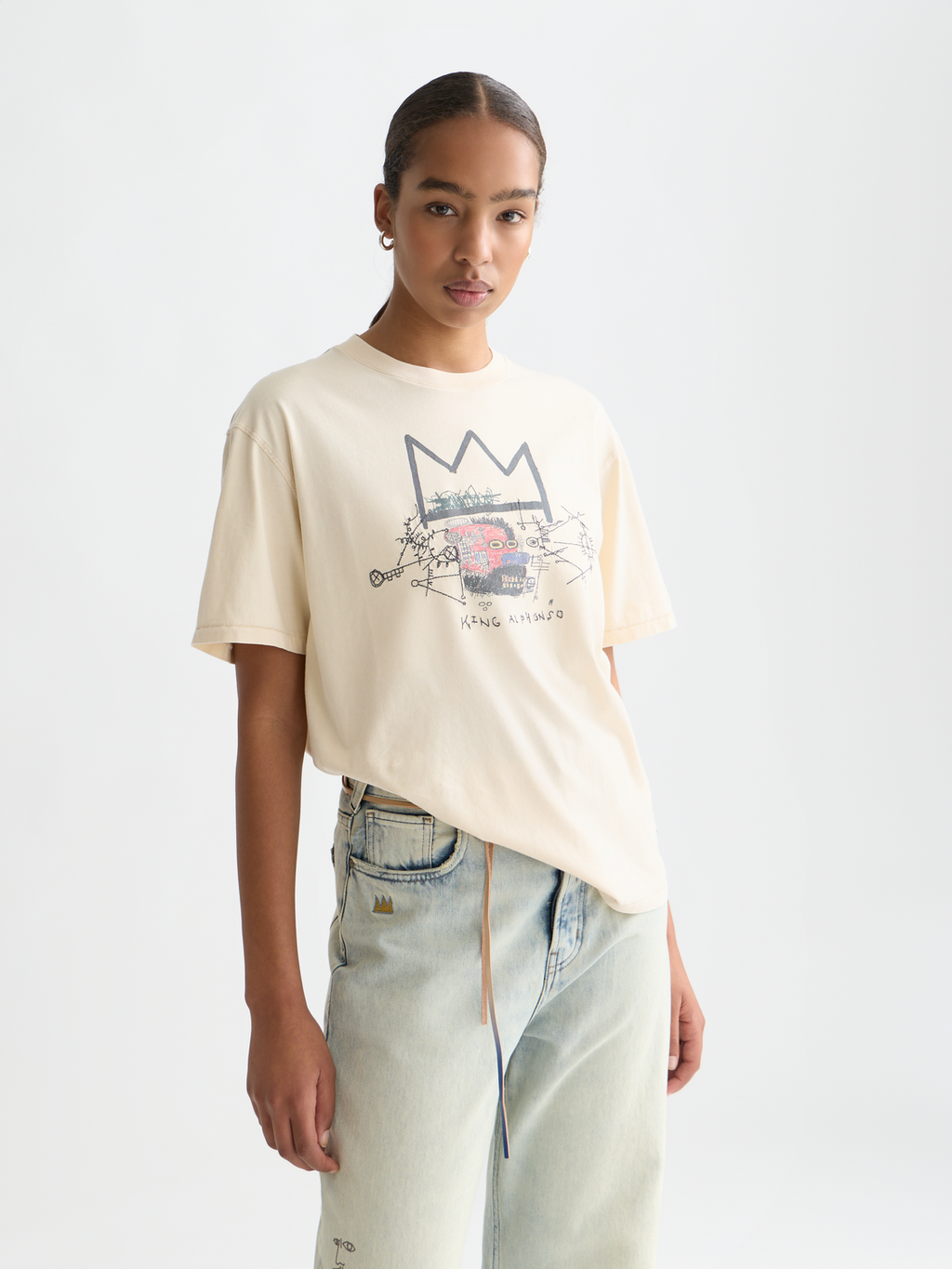 Scotch & Soda x Basquiat T-Shirt mit verwaschenem Artwork