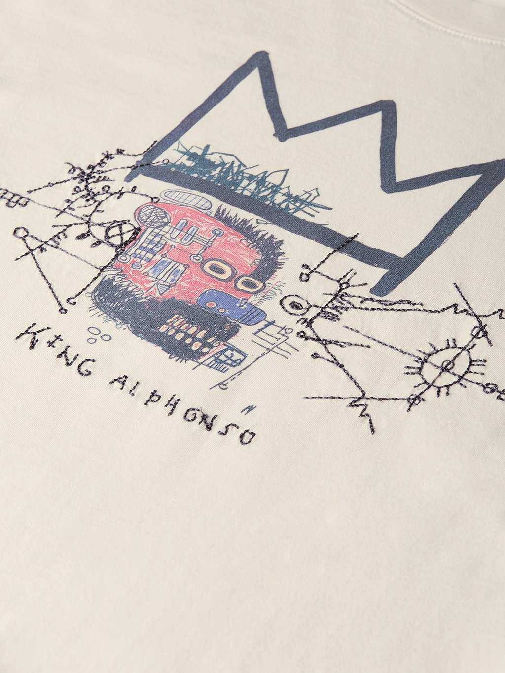 Scotch & Soda x Basquiat T-Shirt mit verwaschenem Artwork