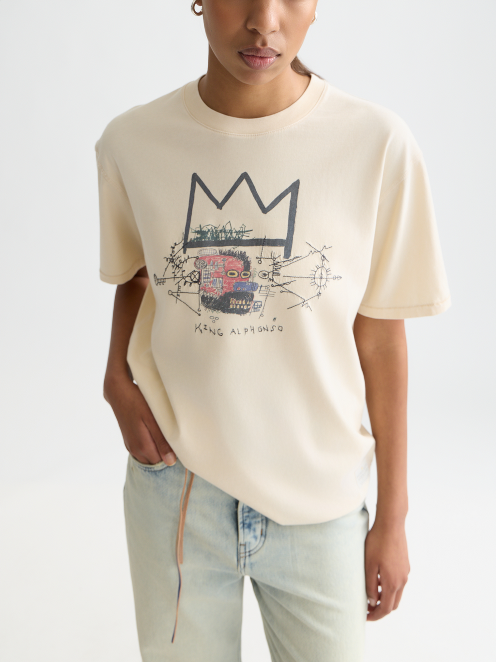 Scotch & Soda x Basquiat T-Shirt mit verwaschenem Artwork