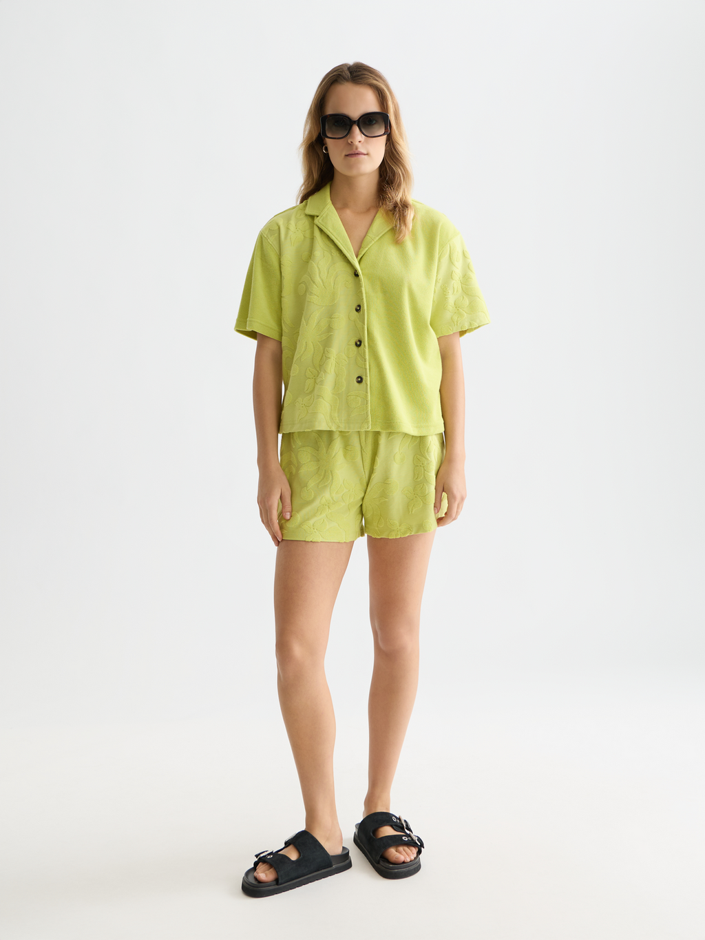 Chemise à manches courtes en tissu éponge