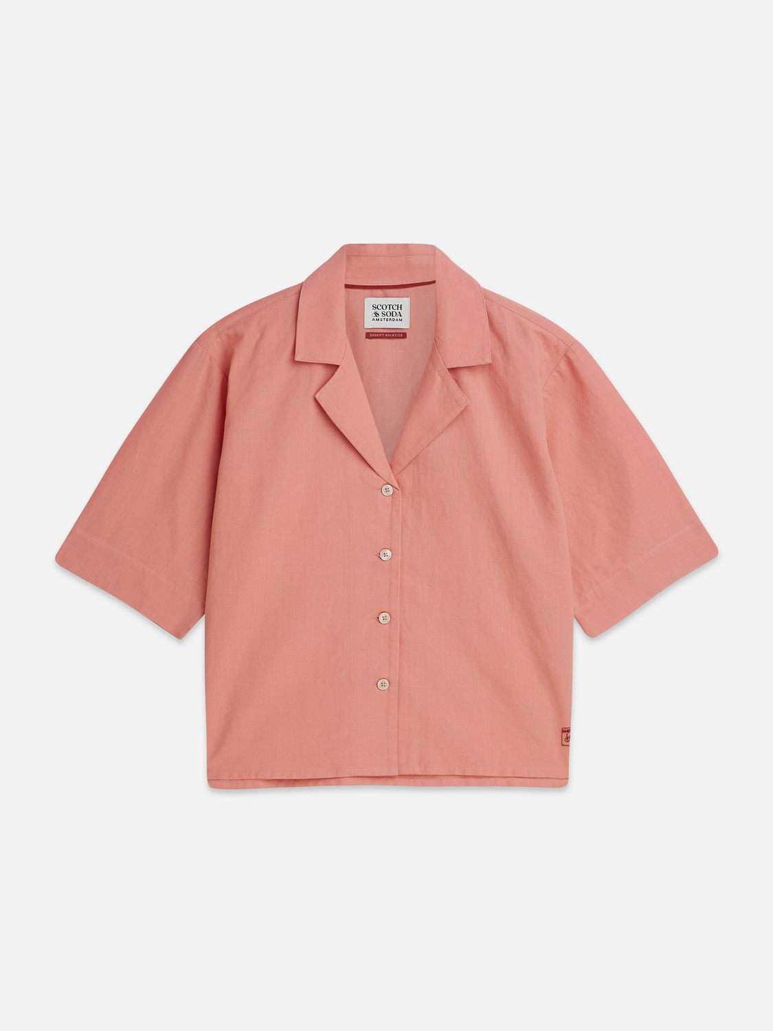 Chemise manches courtes en coton et lin