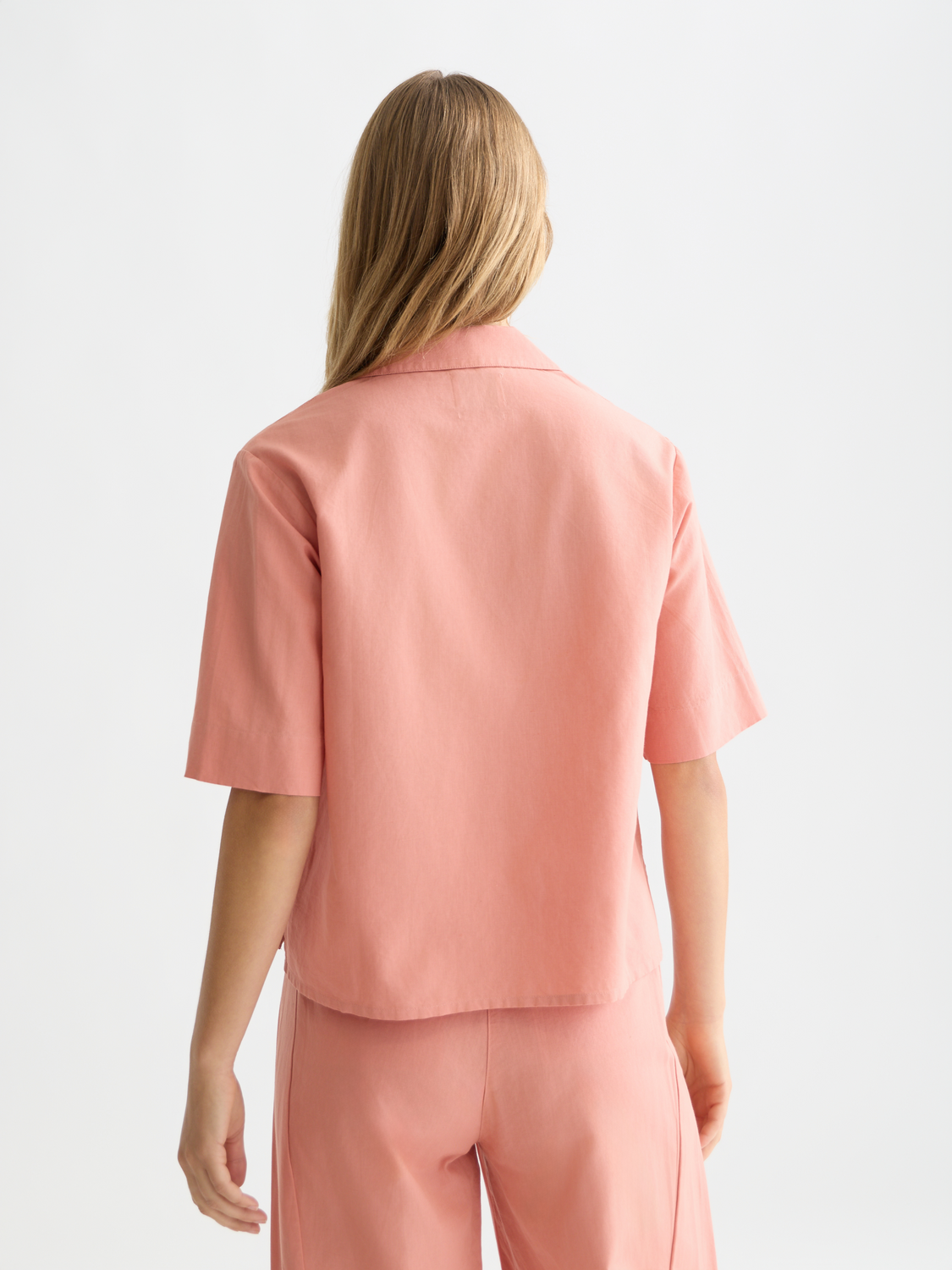 Chemise manches courtes en coton et lin