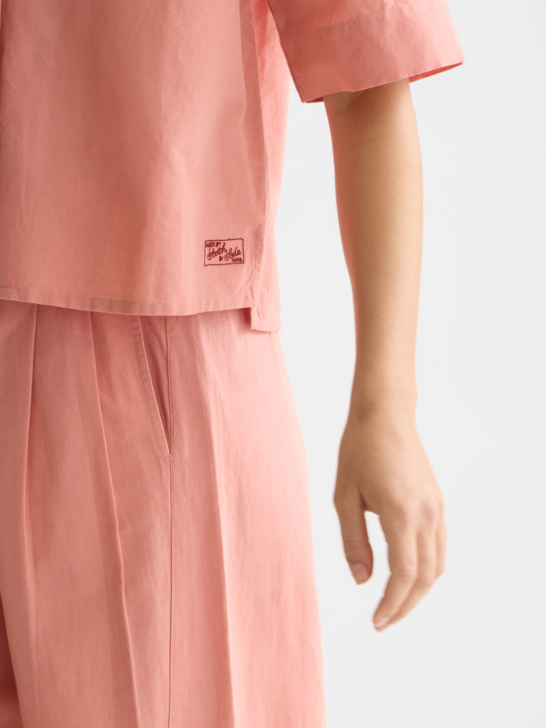 Chemise manches courtes en coton et lin