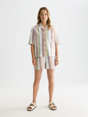 Chemise rayée à manches courtes