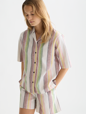 Chemise rayée à manches courtes