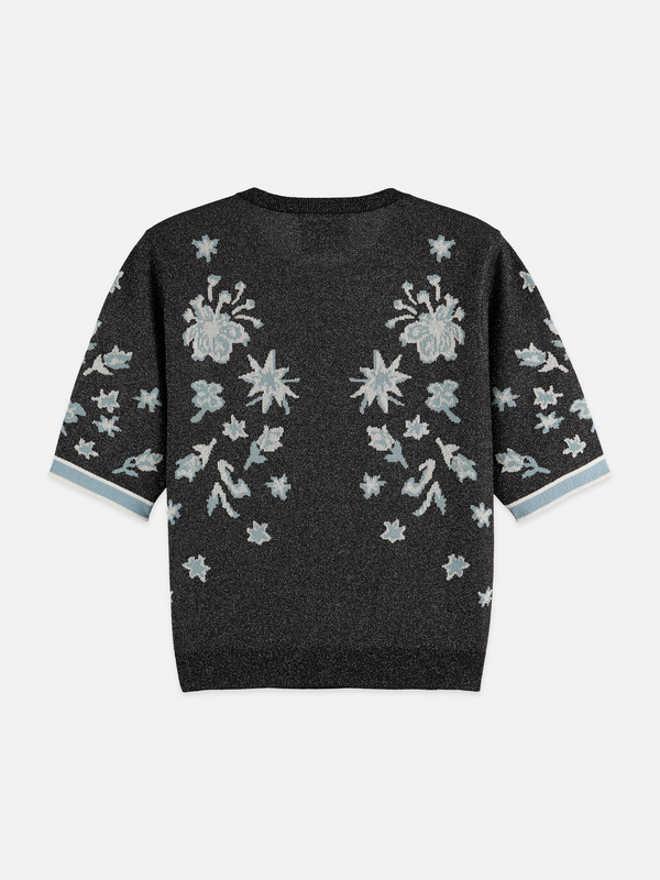 Jacquard-Kurzarm-Pullover