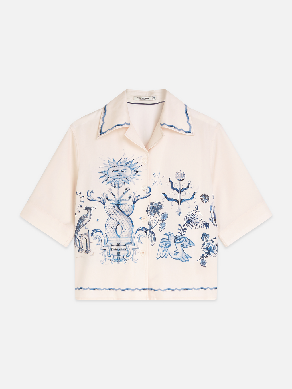 Scotch & Soda x Royal Delft Printed Short-Sleeved Camp Shirt