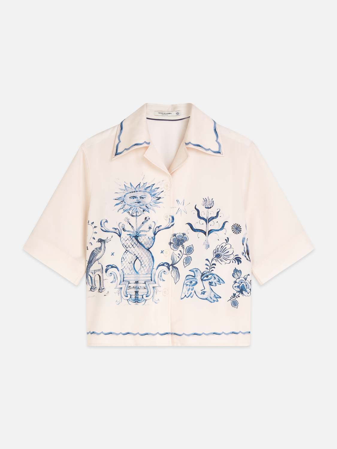Scotch & Soda x Royal Delft Printed Short-Sleeved Camp Shirt