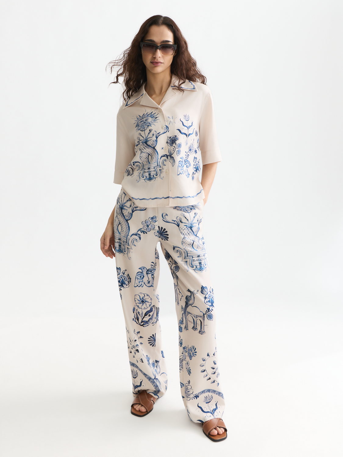 Scotch & Soda x Royal Delft Printed Short-Sleeved Camp Shirt