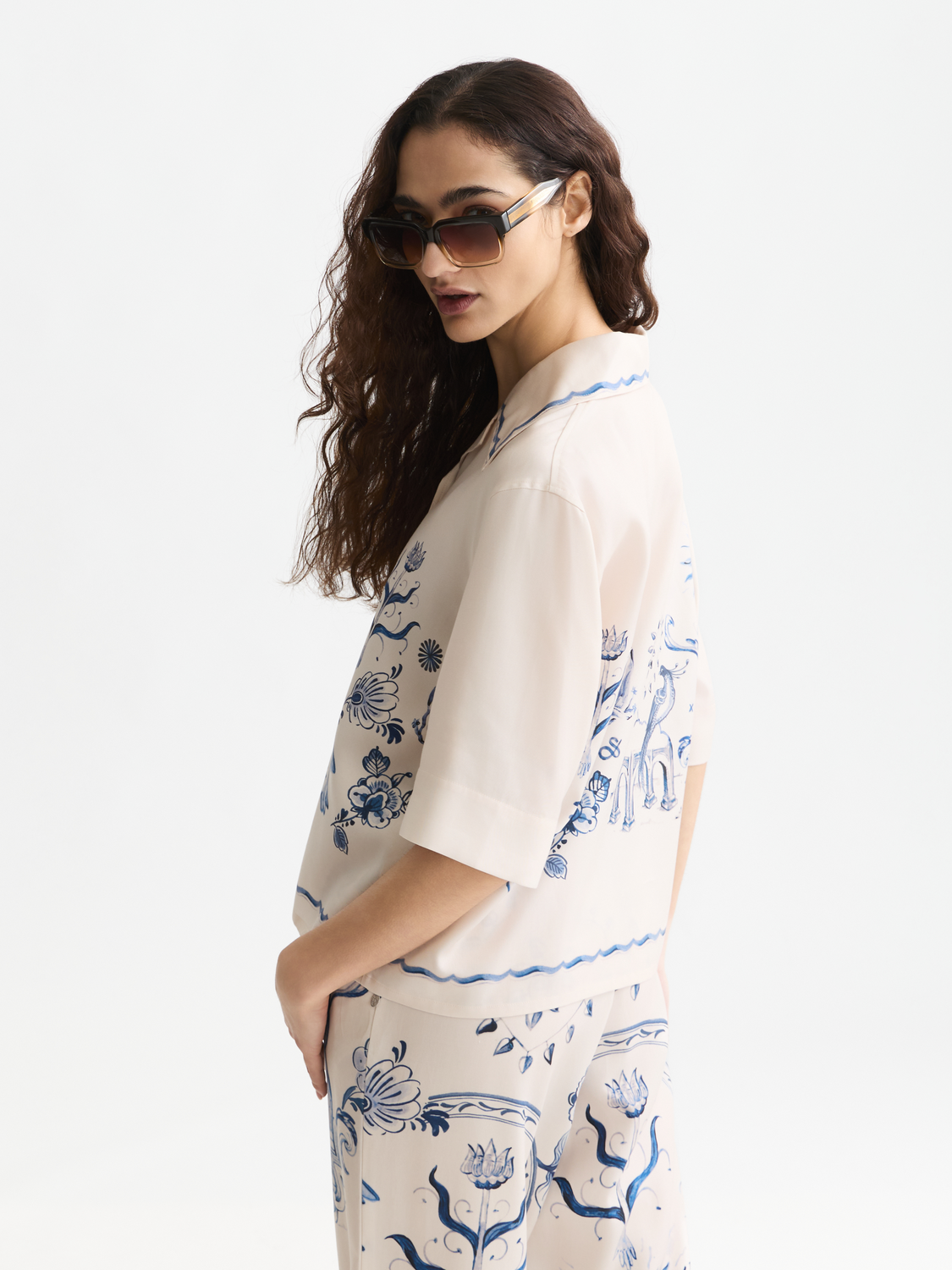 Scotch & Soda x Royal Delft Printed Short-Sleeved Camp Shirt