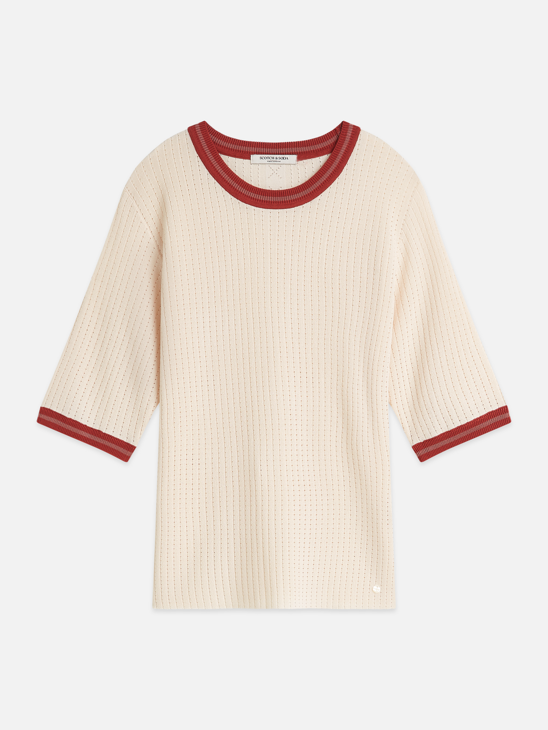 Pointelle Knitted Relaxed-Fit Tee