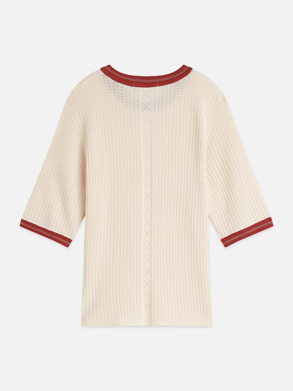 Pointelle Knitted Relaxed-Fit Tee
