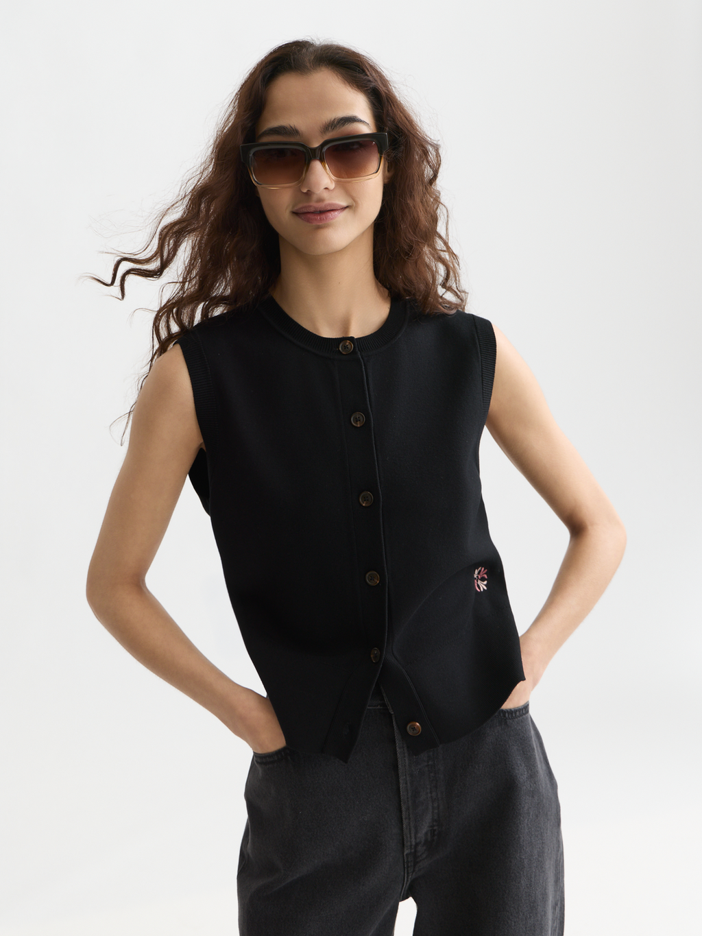 Compact Knitted Relaxed-Fit Spencer