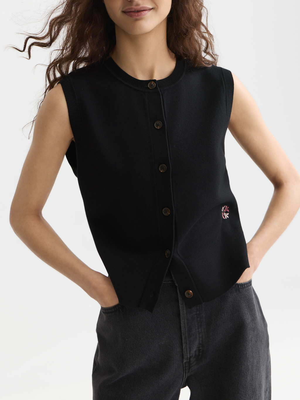 Compact Knitted Relaxed-Fit Spencer