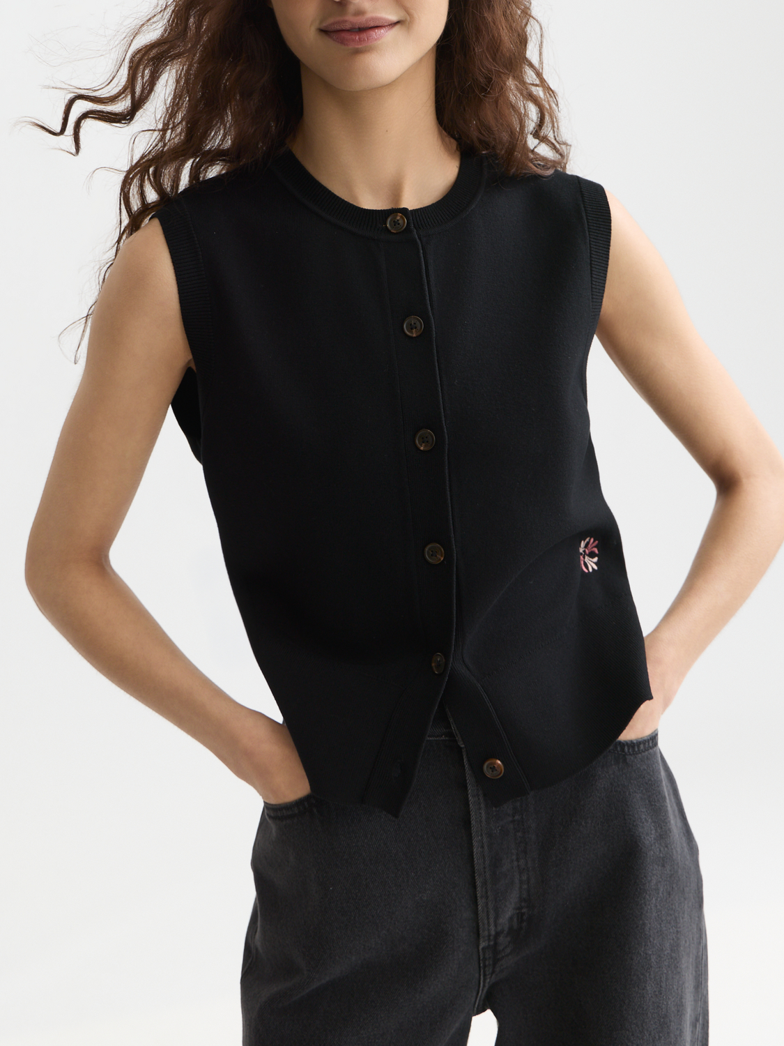 Compact Knitted Relaxed-Fit Spencer