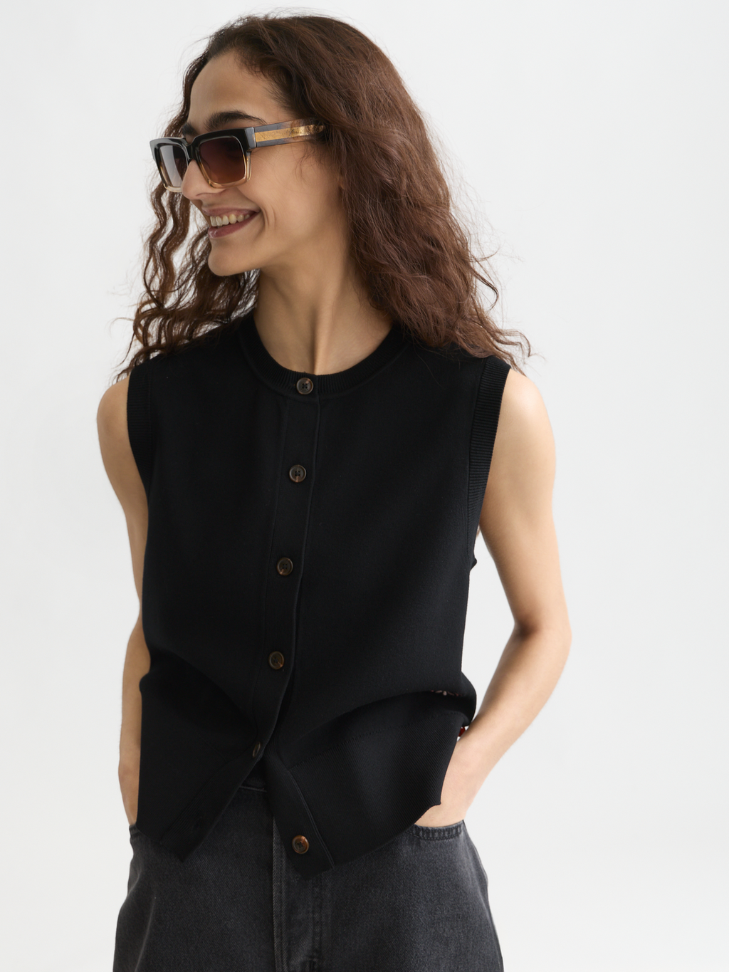 Compact Knitted Relaxed-Fit Spencer