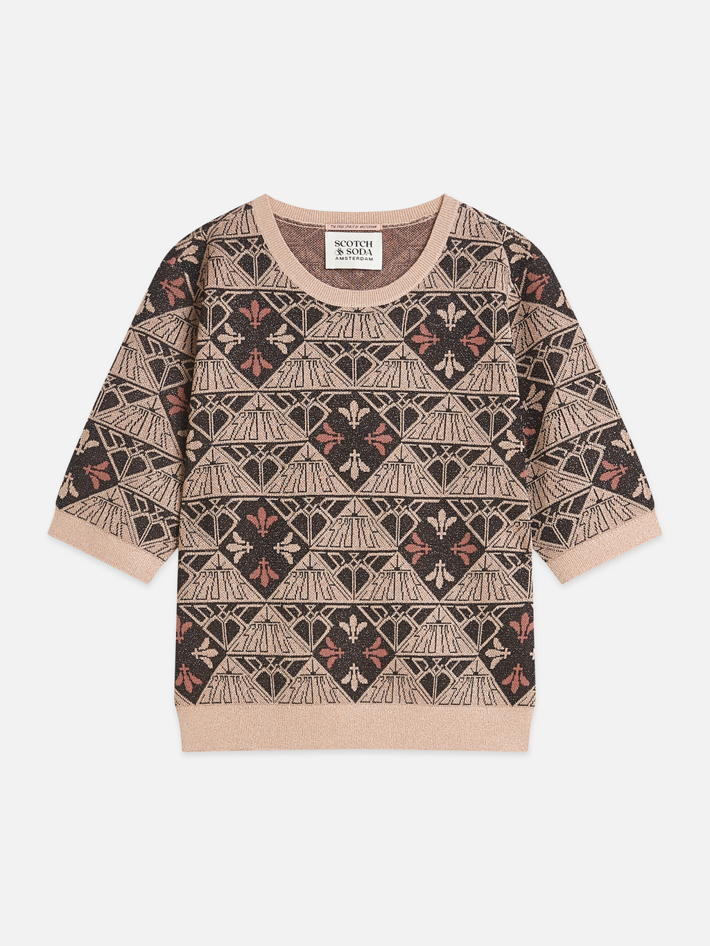 Monogram Jacquard Short-Sleeved Pullover