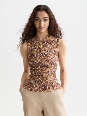 Bedrucktes strukturiertes Tanktop