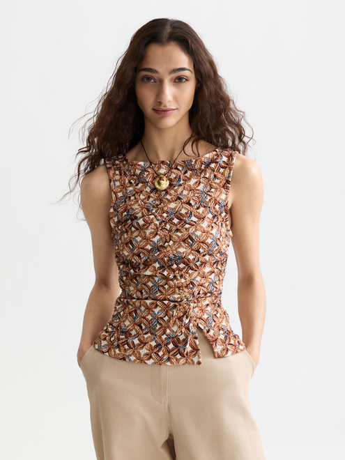 Bedrucktes strukturiertes Tanktop