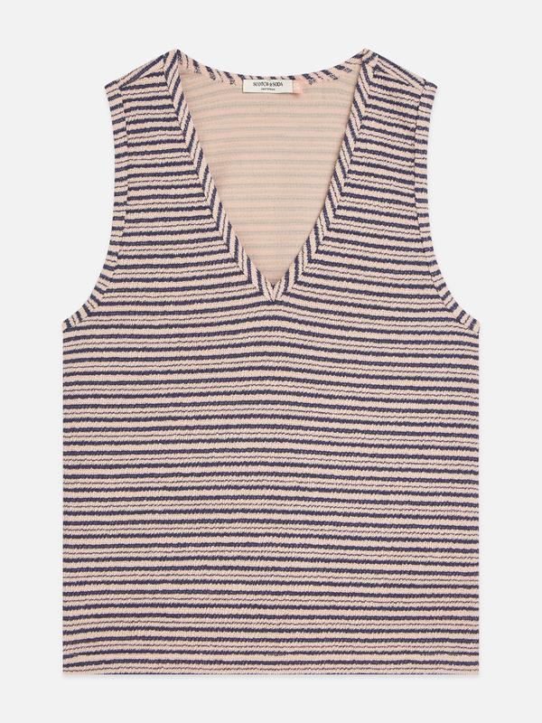 Stripe V-Neck Tank