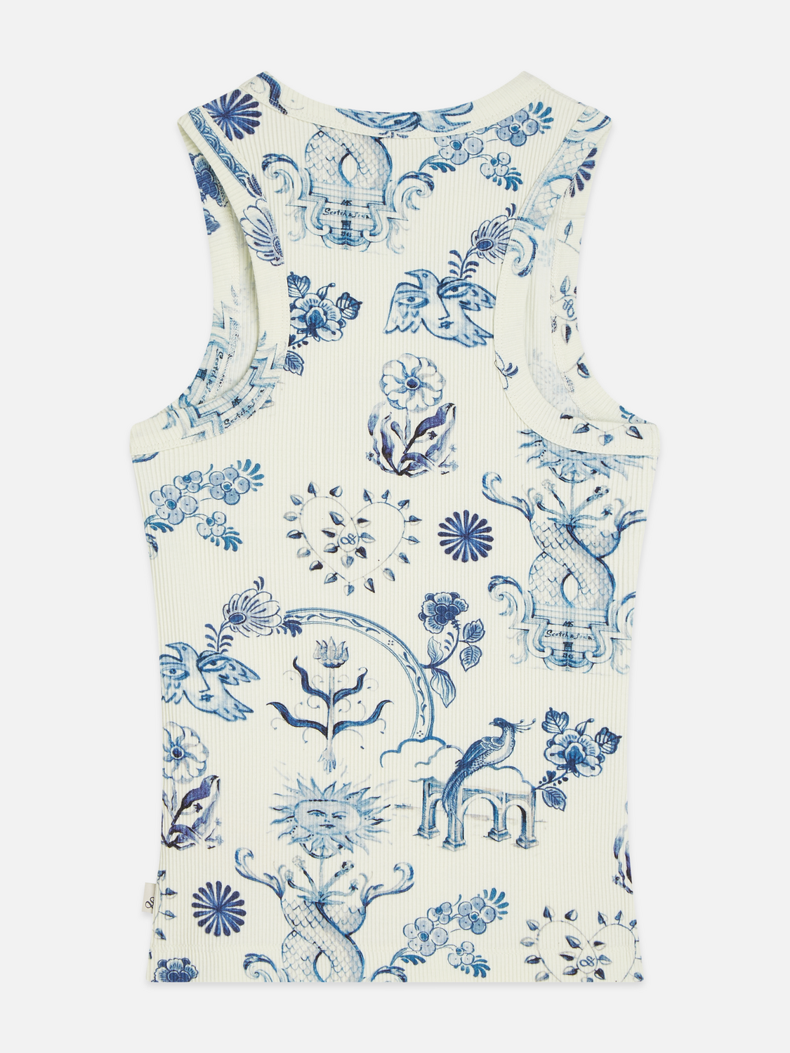 Scotch & Soda x Royal Delft Printed Rib Racer Tank