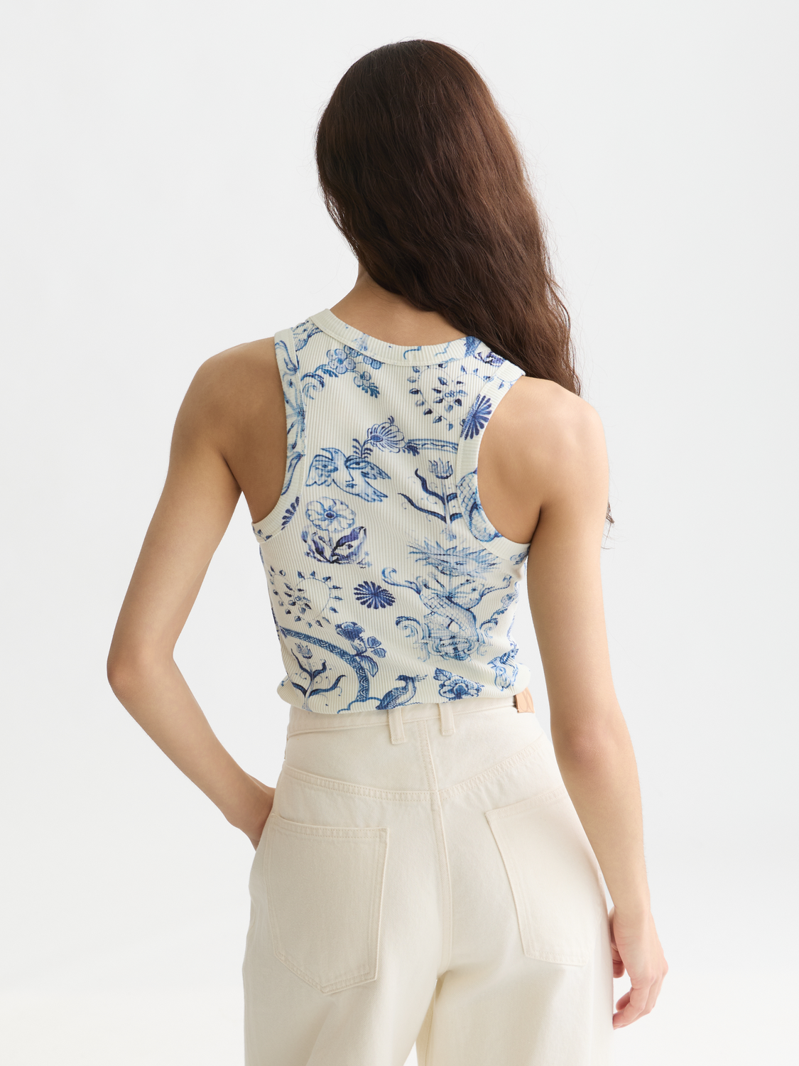 Scotch & Soda x Royal Delft Printed Rib Racer Tank