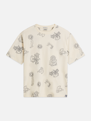 Besticktes Locker Geschnittenes T-Shirt