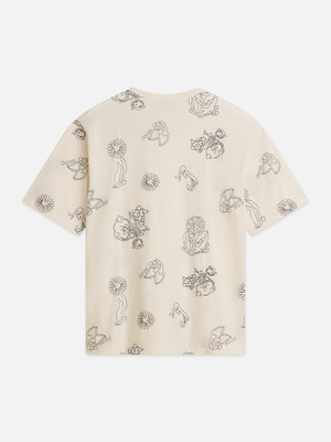 Besticktes Locker Geschnittenes T-Shirt