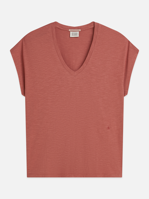 Ampersand Embroidery V-Neck T-Shirt