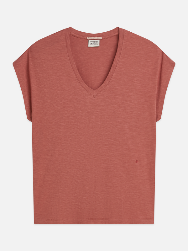 Ampersand Embroidery V-Neck T-Shirt