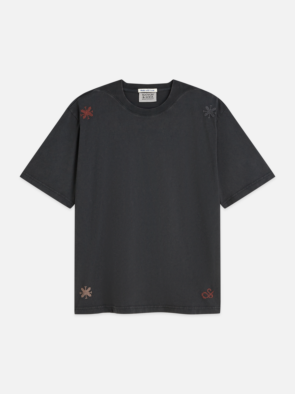 Washed Loose-Fit T-Shirt With Embroidery
