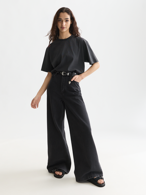 Washed Loose-Fit T-Shirt With Embroidery