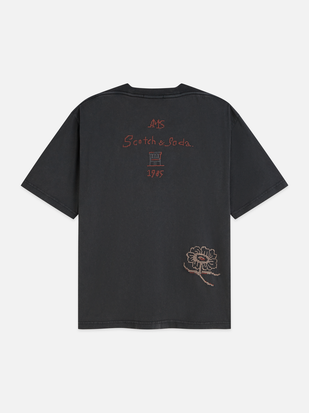 Washed Loose-Fit T-Shirt With Embroidery