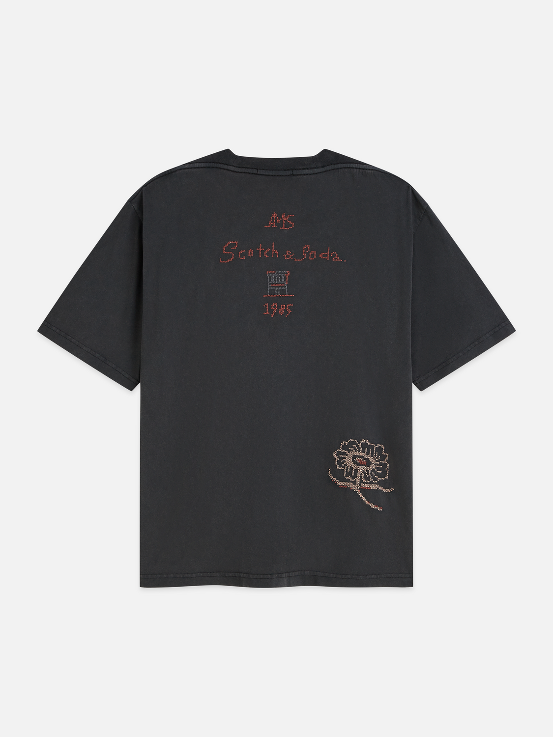 Washed Loose-Fit T-Shirt With Embroidery