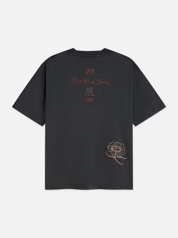 Washed Loose-Fit T-Shirt With Embroidery