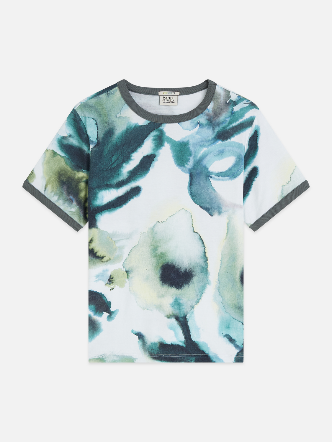 Printed With Contrast Binding Regular-Fit T-Shirt