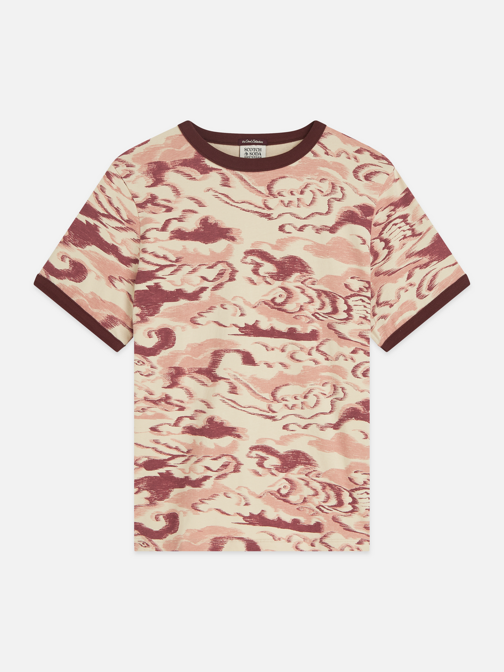 Printed With Contrast Binding Regular-Fit T-Shirt