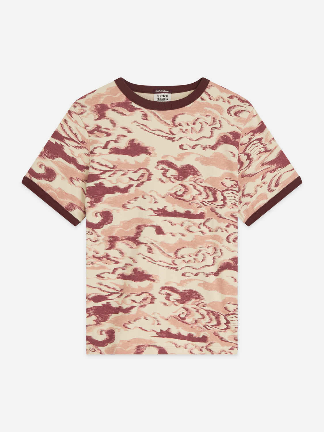 Printed With Contrast Binding Regular-Fit T-Shirt