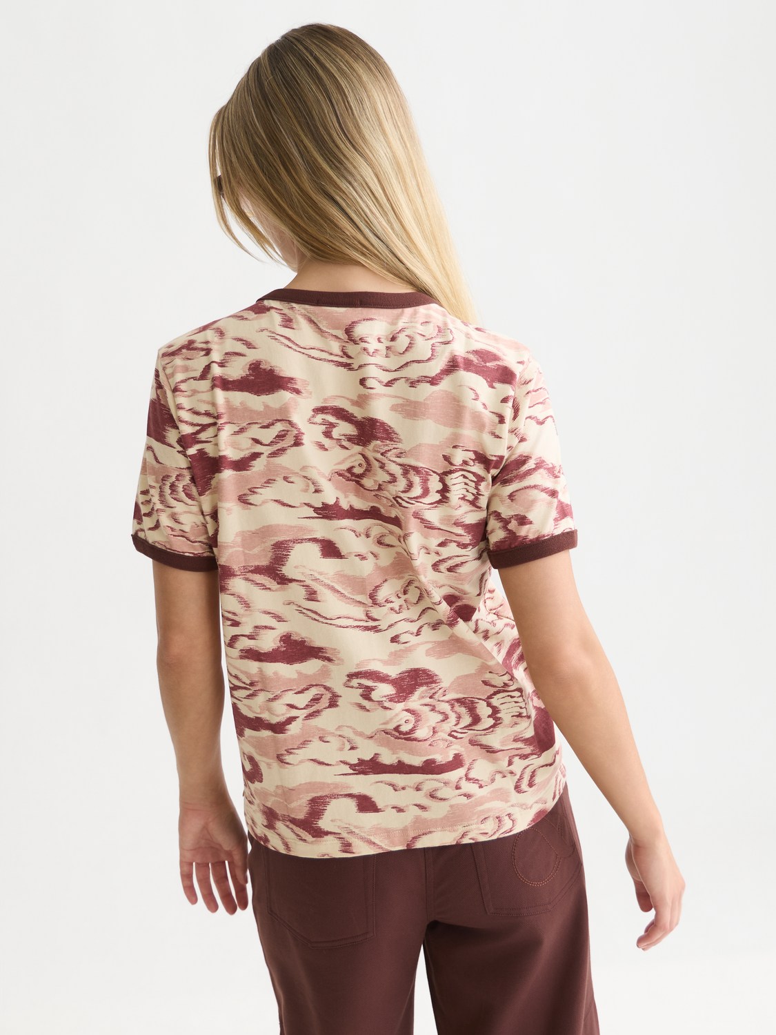 Printed With Contrast Binding Regular-Fit T-Shirt