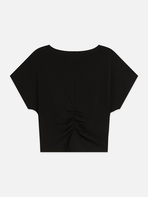 Ruched Batwing Stretch T-Shirt