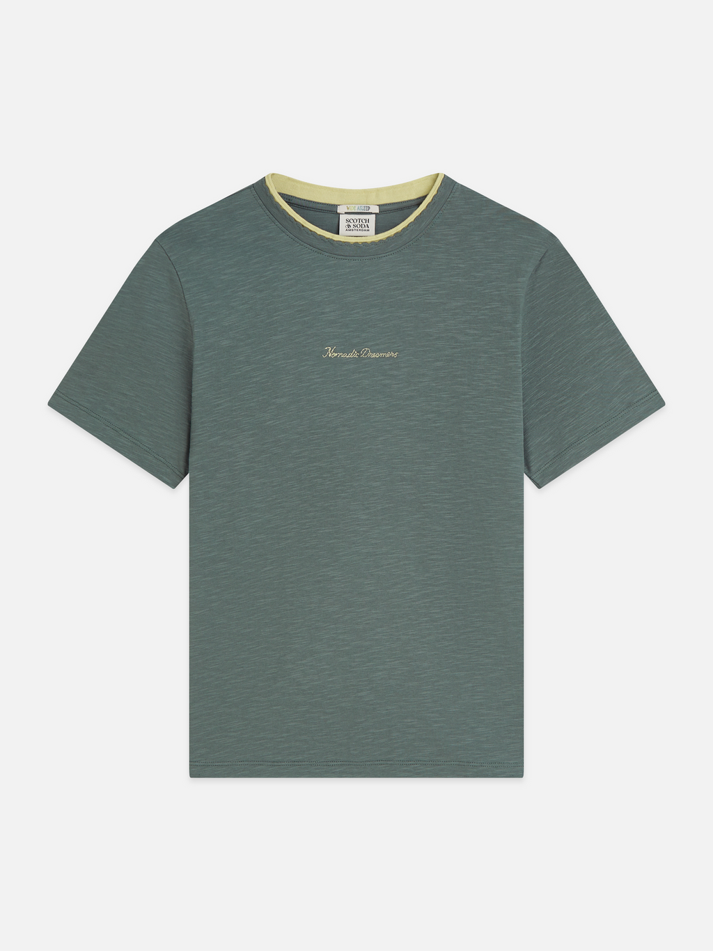T-Shirt mit Bruststickerei und normaler Passform