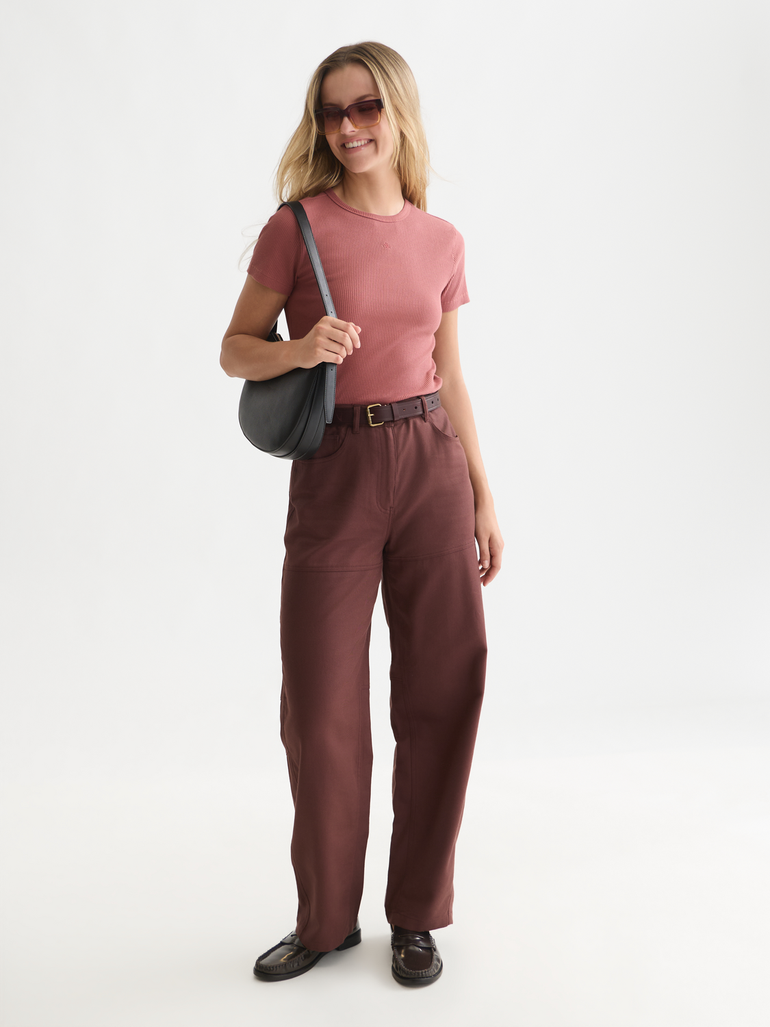 Geripptes T-Shirt, normale Passform
