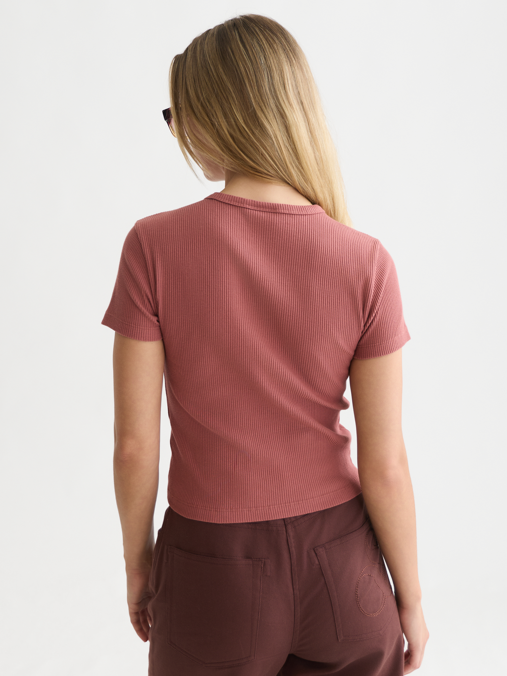 Geripptes T-Shirt, normale Passform