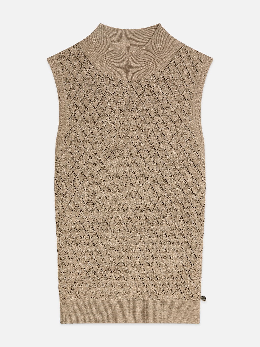 Slim Metallic Pointelle Knit Tank