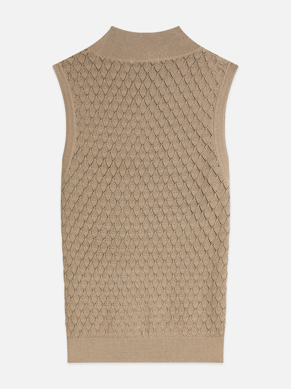 Slim Metallic Pointelle Knit Tank